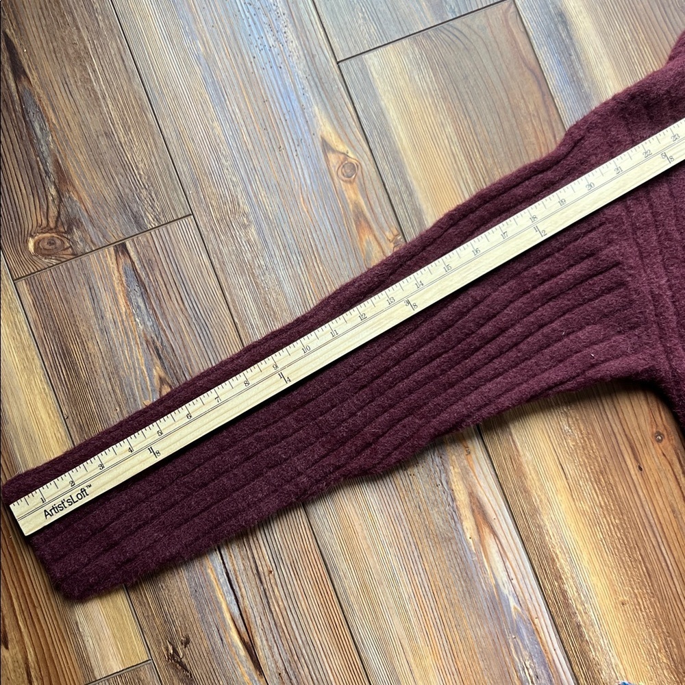 Aerie Ribbed Knit Mock Neck  Sweater Dress - Deep Burgundy - Picture 10 of 11